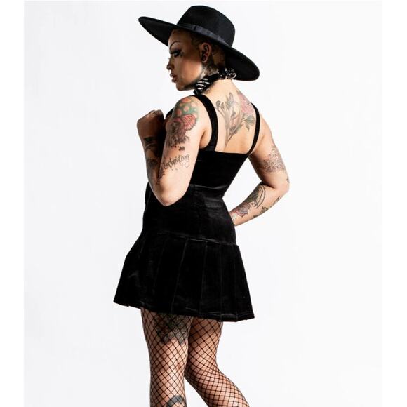 KILLSTAR Griselda Double Breasted Corduroy Mini Dress Black Sz M {G35} - Picture 2 of 6